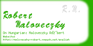 robert maloveczky business card